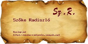 Szőke Radiszló névjegykártya